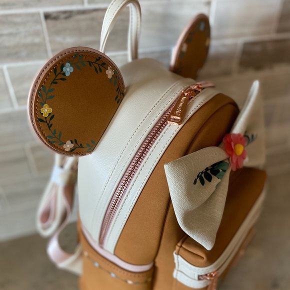 Disney Loungefly Minnie Mouse Fall Floral Backpack - Picture 4 of 7